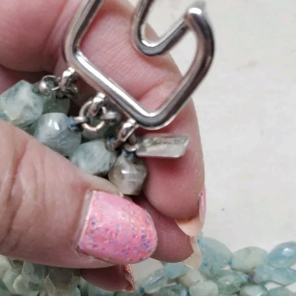 Vintage Kenneth Lane KJL Aquamarine Gemstone Multistrand Necklace